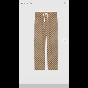 GG canvas pant with leather Interlocking G